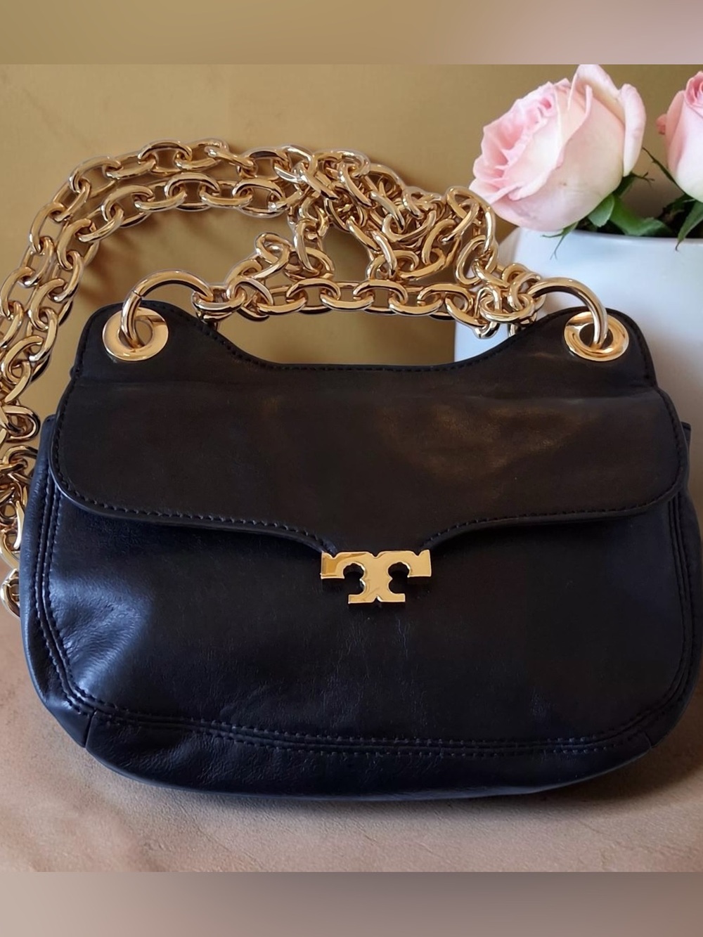 TORY BURCH MINI MEGAN CROSSBODY BAG BLACK EXC